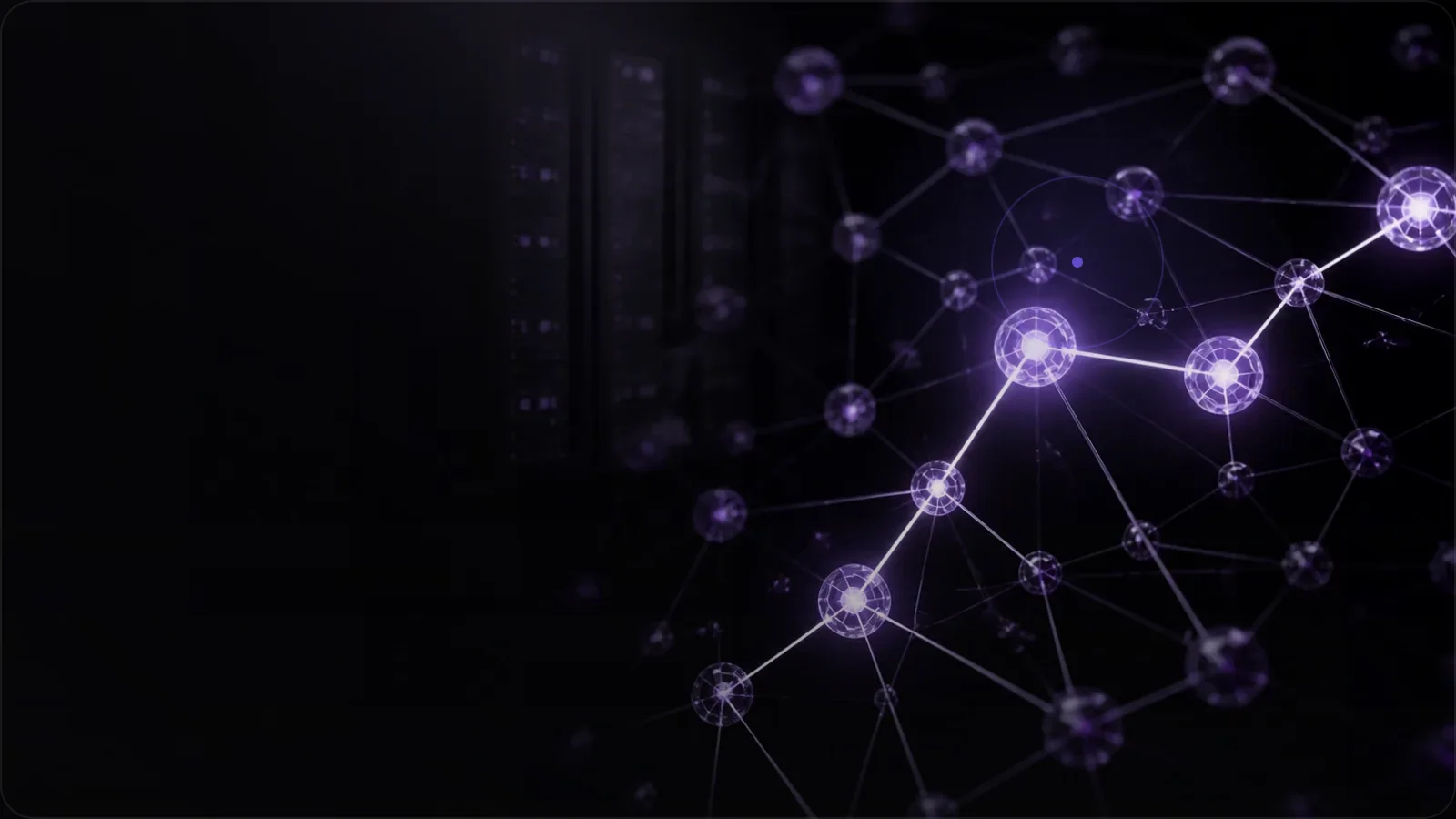Capa editorial Quaerion para “IA para empresas em 2026: automação, agentes e AI Search”, representando uma rede de entidades e evidências em ambiente tecnológico escuro.